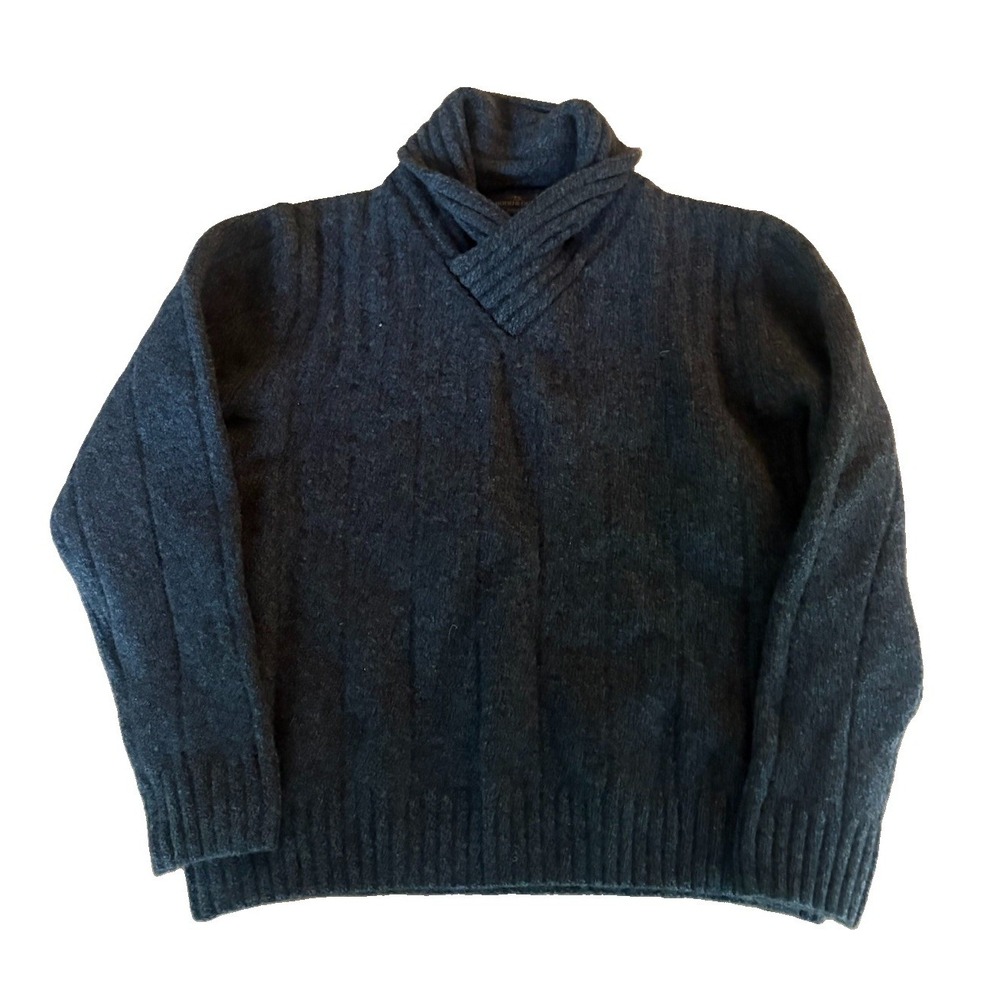 Rodd & Gunn Sweater Lambswool Wool Shawl Collar Gray Women's Size Medium